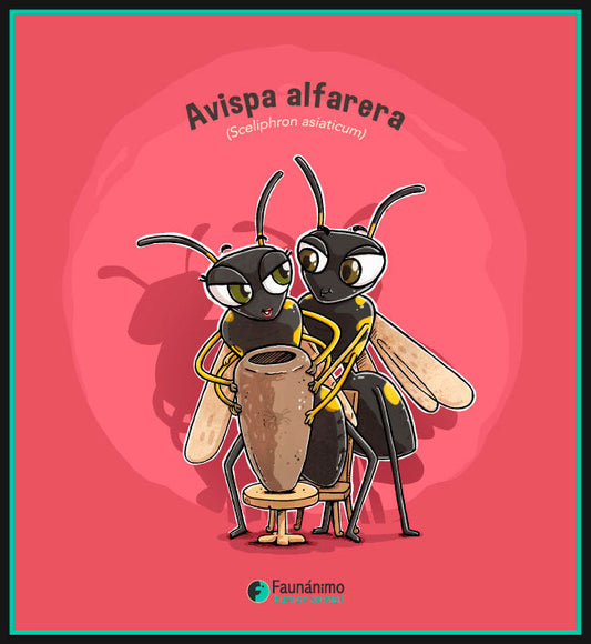 Avispa alfarera (Sceliphron asiaticum)