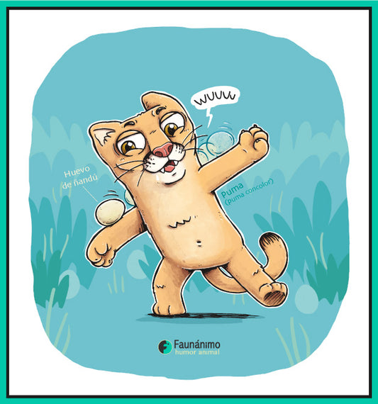 Puma y huevo de ñandú