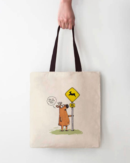 Huemul y letrero | Bolsa de Tela