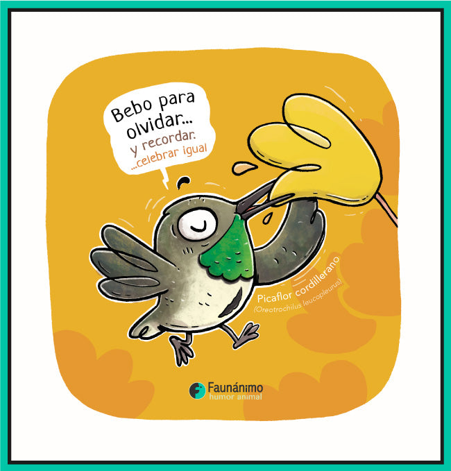 Picaflor bebiendo en primavera