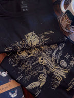 Polera Árbol de los Búhos de Chile – Negro 1 tinta
