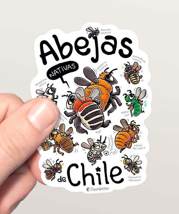 Sticker_tr1 – Abejas de Chile – Faunánimo